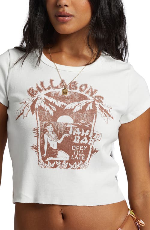 Shop Billabong Tahiti Bar Graphic Crop T-shirt In Salt Crystal