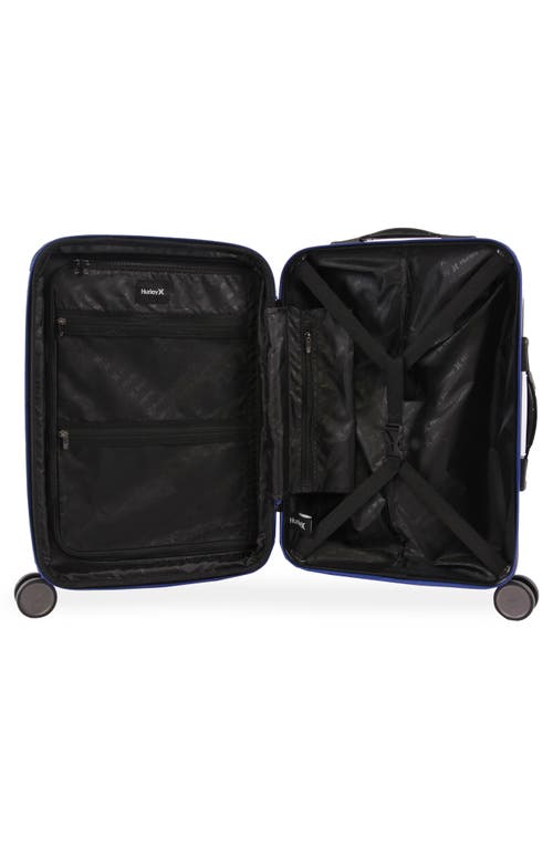 Hurley Suki 21" Hardshell Spinner Suitcase In Black/blue