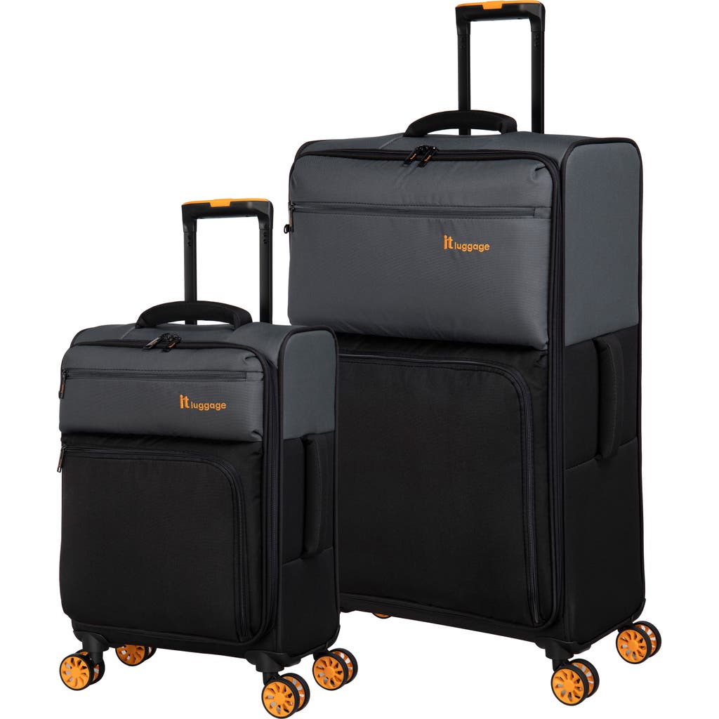 Shop It Luggage Duo-tone 2-piece Luggage Set In Pewter/black
