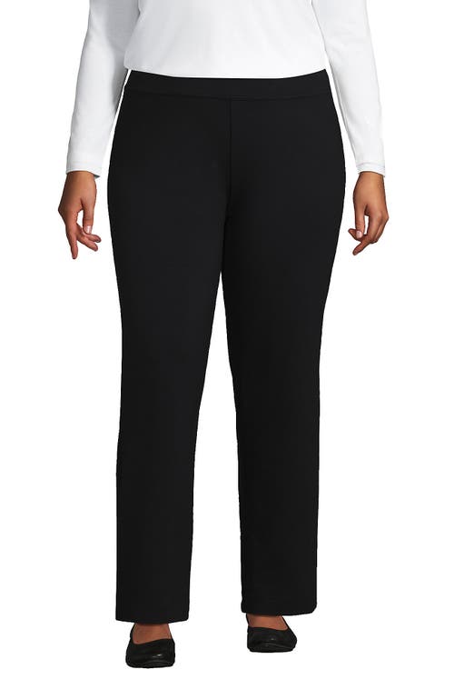 Shop Lands' End Plus Size Starfish Mid Rise Straight Leg Pants In Black