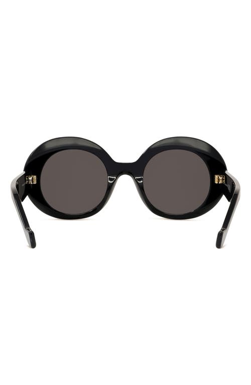 Shop Loewe Anagram 50mm Oval Sunglasses In Shiny Black/smoke