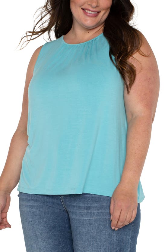 Shop Liverpool Los Angeles Sleeveless Top In Turquoise Tide