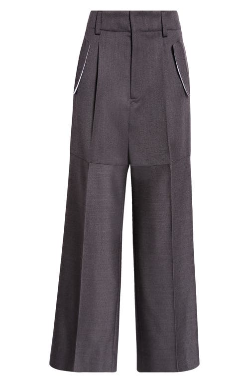 Shop Victoria Beckham Pocket Detail Paneled Virgin Wool Pants In Charcoal