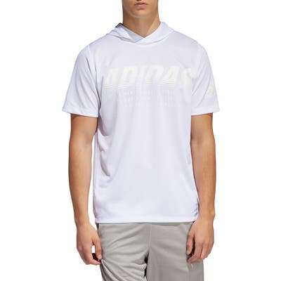 Adidas Freelift Stretch Short Sleeve Hoodie, White