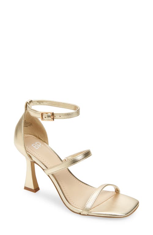 Jessa Ankle Strap Sandal in Gold Metallic