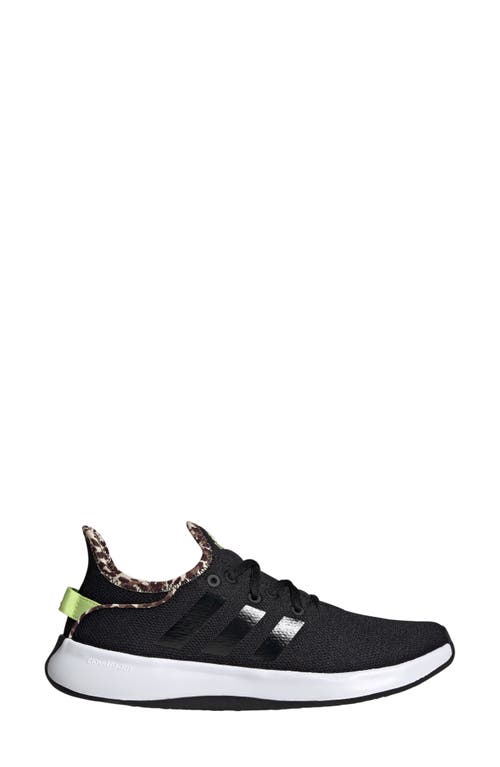 Adidas Originals Adidas Cloadfoam Pure Running Shoe In Black/black/pulse Lime