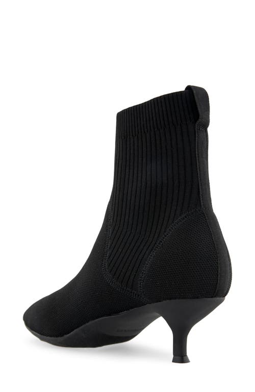 Aerosoles Lanita Pointed Toe Kitten Heel Bootie In Black Knit