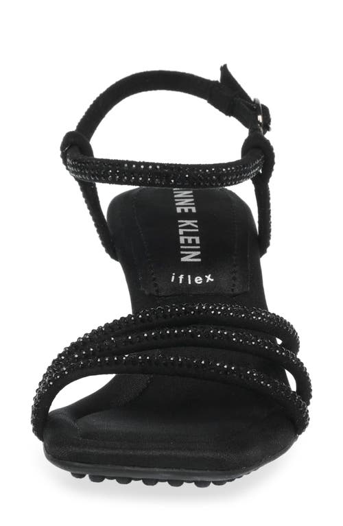 Shop Anne Klein Jules Ankle Strap Sandal In Black Crystal