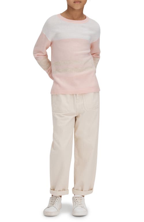 Shop Reiss Kids' Allegra Sr. Stripe Sweater In Pink