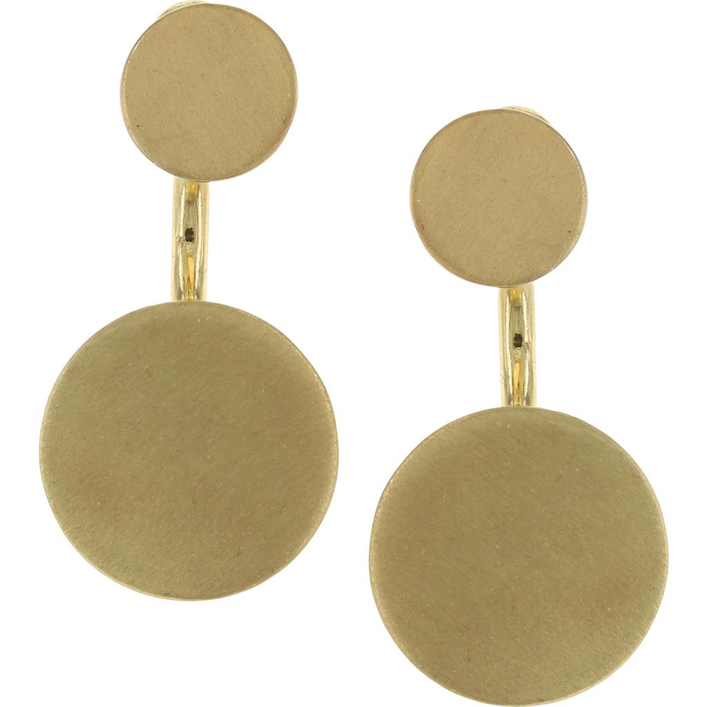 Olivia Welles Circle Drop Earrings In Burnished Gold