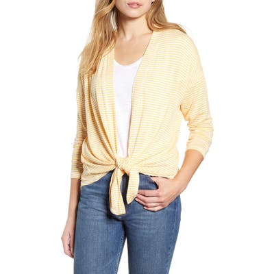 Bobeau Cecile Tie Front Cardigan, Black