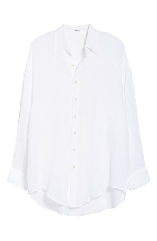 Shop Vitamin A ® Playa Linen Oversized Shirt In Ecolinen Gauze White