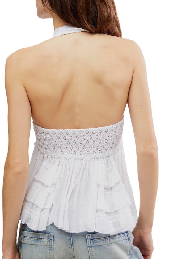 Shop Free People Adella Lace Halter Top In White
