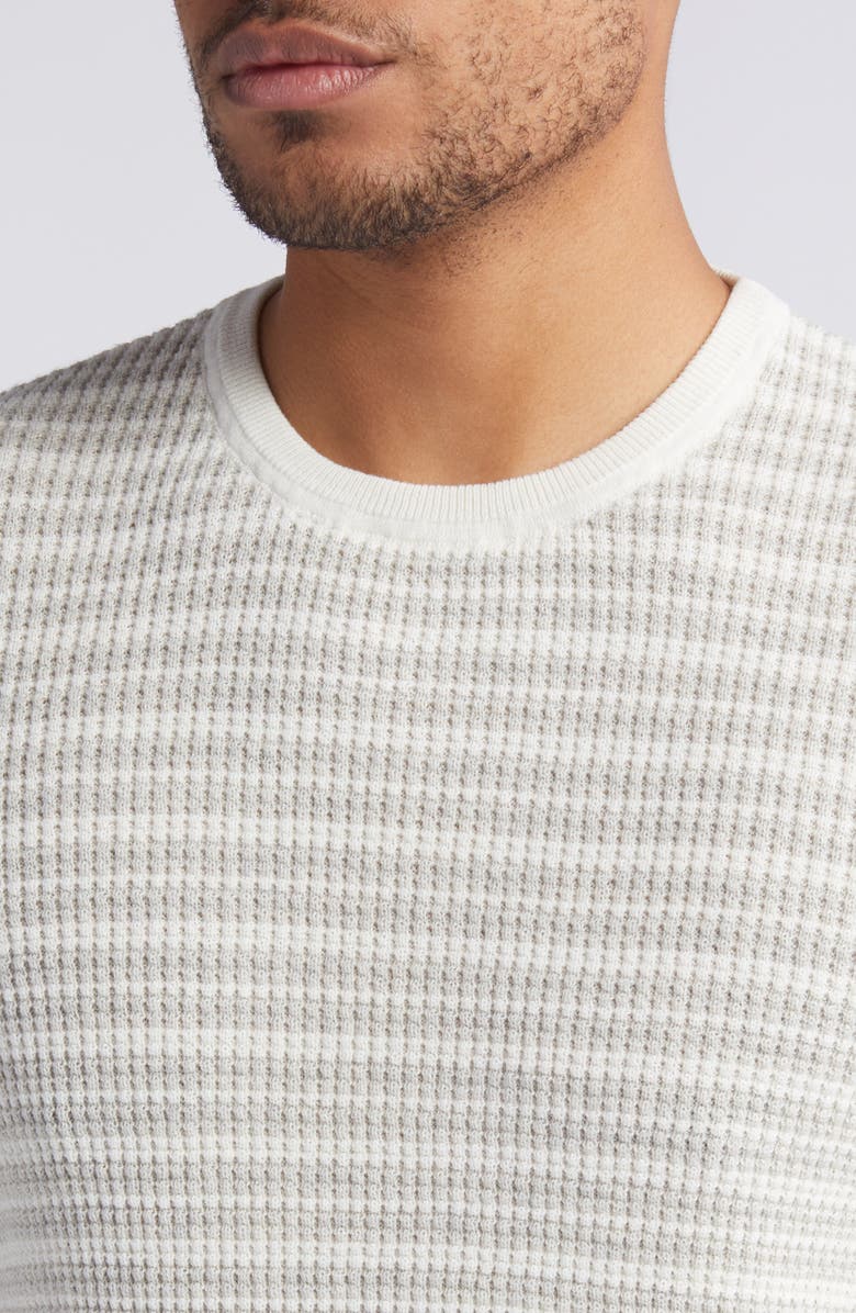 Billy Reid Heirloom Stripe Cotton & Cashmere Waffle Stitch Crewneck ...