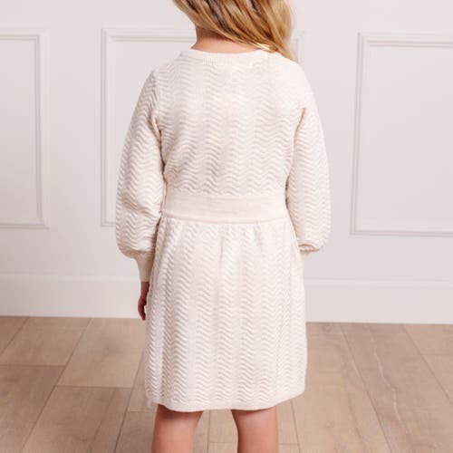 Shop Hope & Henry Girls' Organic Balloon Sleeve Sweater Dress, Kids In Light Oatmeal Heather