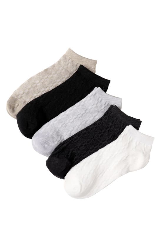 Shop Stems Textured 5-pack Ankle Socks In Neutral Multi
