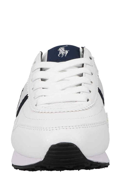 Shop Polo Ralph Lauren Kids' Train 89 Sport Sneaker In White/navy