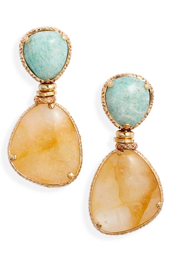 Gas Bijoux Silia Semiprecious Stone Drop Earrings In Multi