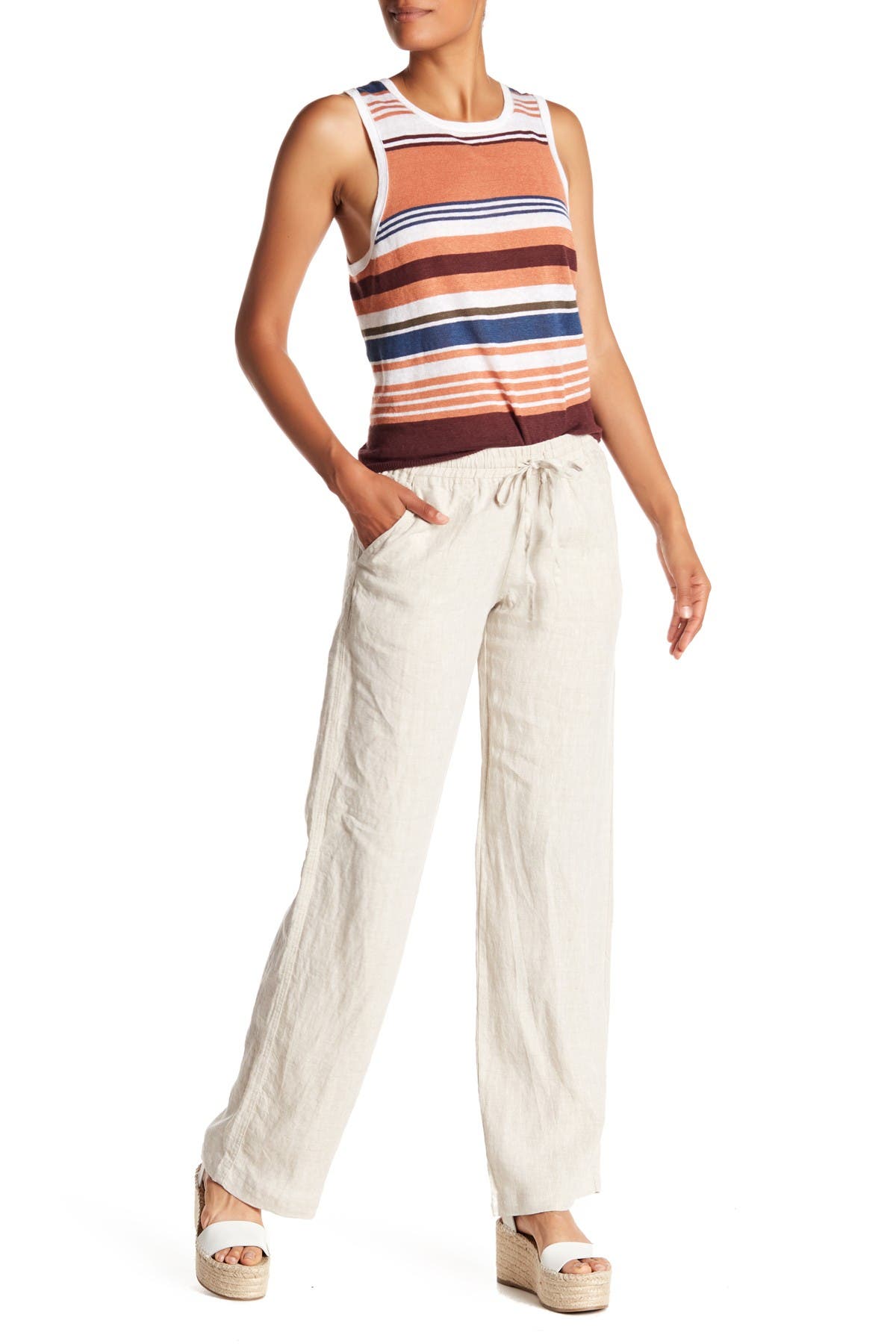 Allen Allen Linen Wide Leg Pants Nordstrom Rack