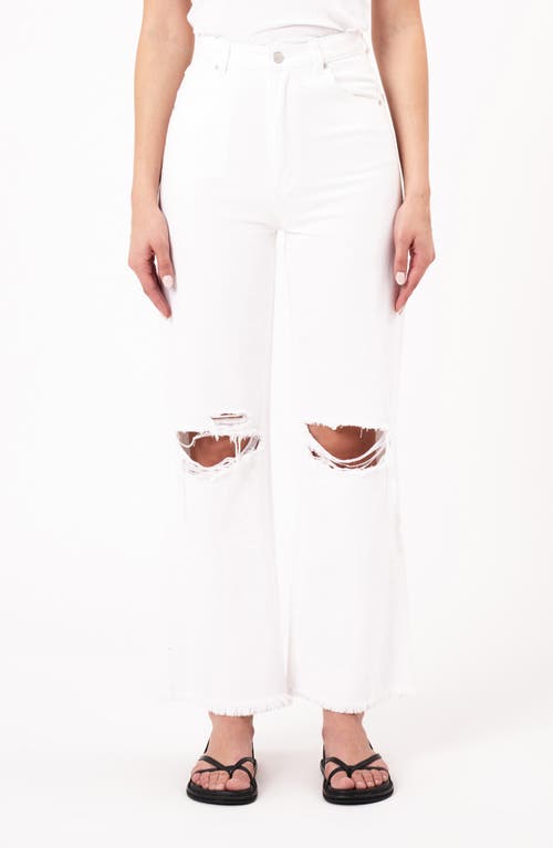 Rolla's Heidi Relaxed High Waist Ripped Ankle Jeans Vintage White at Nordstrom,