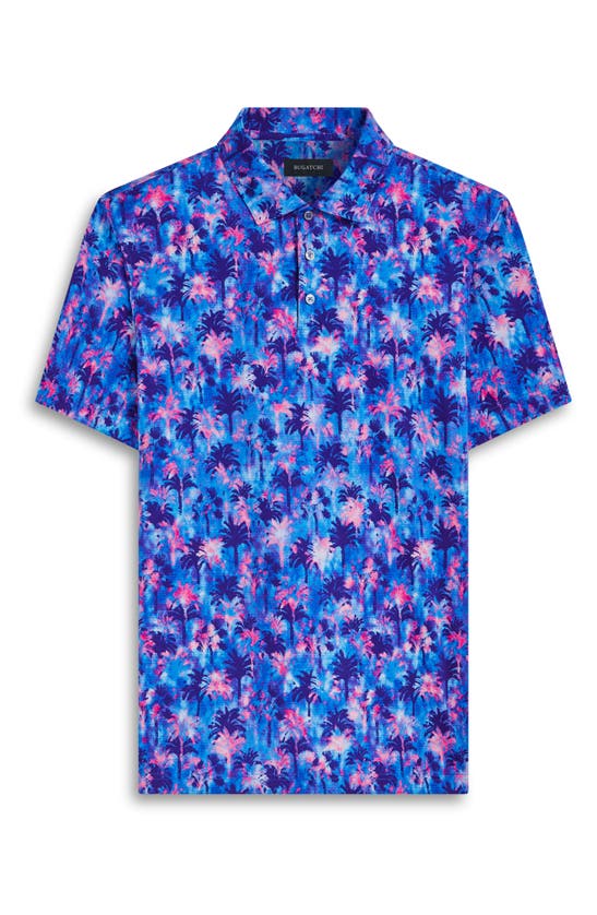 Shop Bugatchi Victor Ooohcotton® Palm Tree Print Polo In Orchid