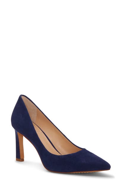 Vince Camuto Retsie Pointed Toe Pump In New Blue Suede