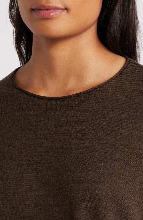 Shop Eileen Fisher Crewneck Wool Sweater In Wren