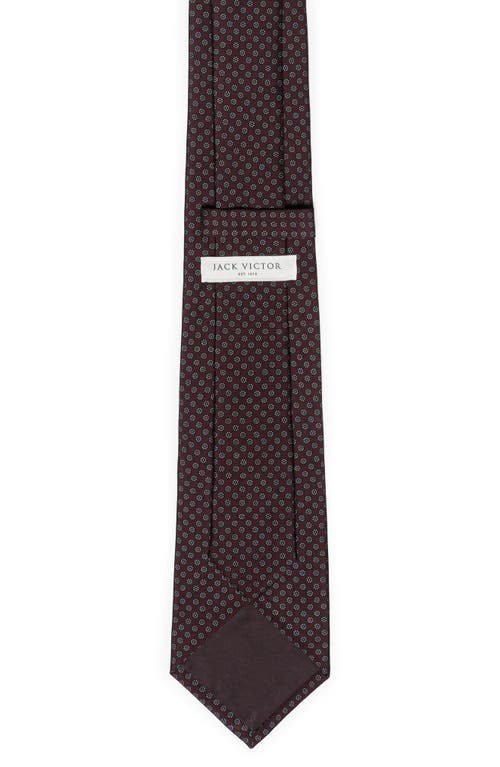 Shop Jack Victor Mackay Floral Print Silk Tie In Maroon