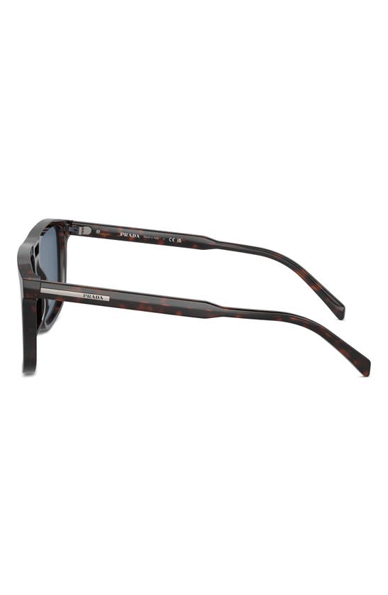 Prada 58mm Rectangular Sunglasses In Brown/ Dark Blue