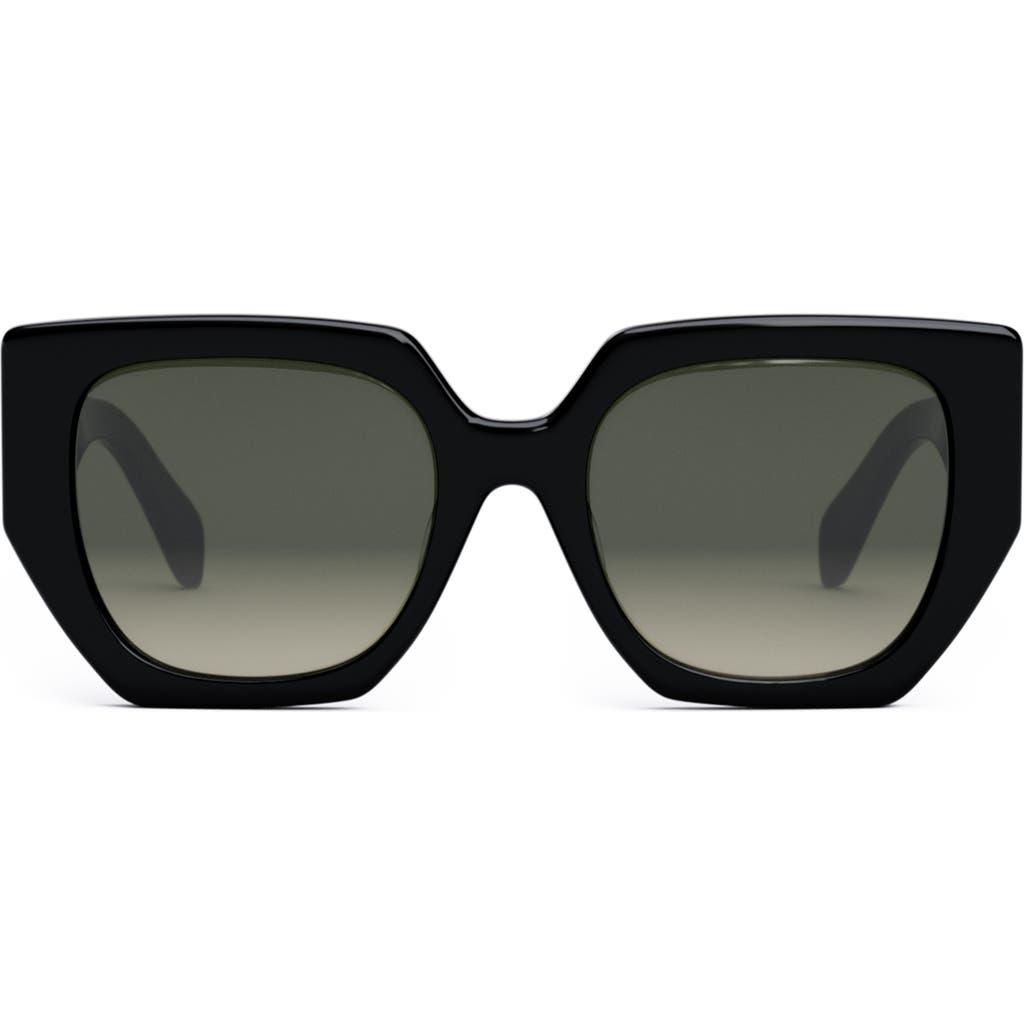 Celine Triomphe 55mm Butterfly Sunglasses In Black