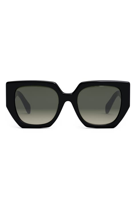 Side logo black acetate butterfly sunglasses