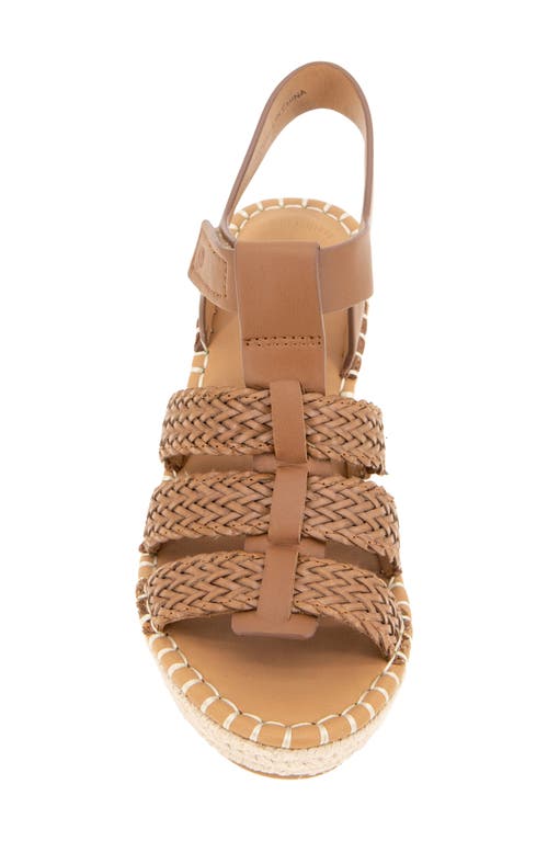 Shop Gentle Souls By Kenneth Cole Gentle Souls Caplin Slingback Espadrille Platform Wedge Sandal In Tan Leather