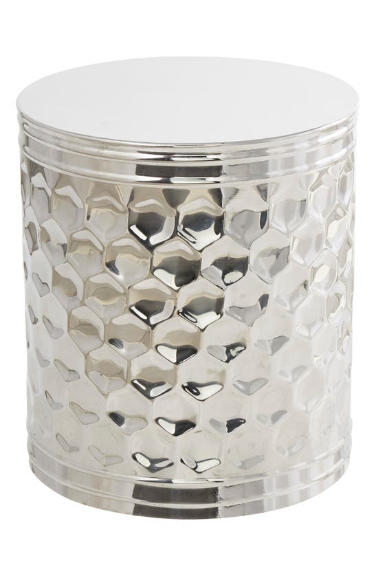 Vivian Lune Home Hammered Stainless Steel Accent Table In Metallic