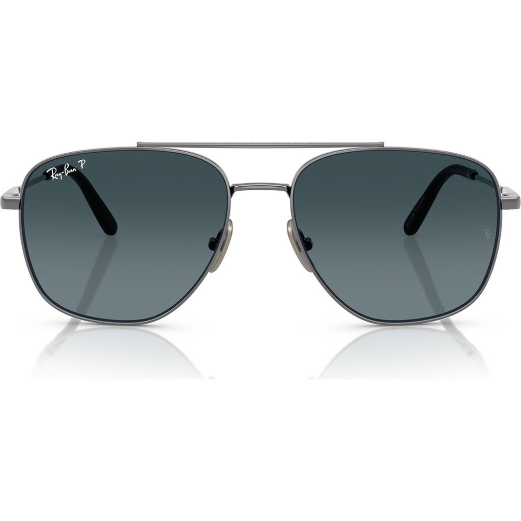 Ray Ban Ray-ban 59mm Polarized Square Sunglasses In Gunmetal