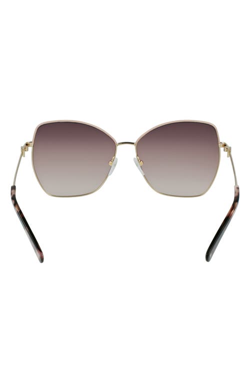 Shop Longchamp Amazone 60mm Gradient Butterfly Sunglasses In Rose Gold/brown Peach