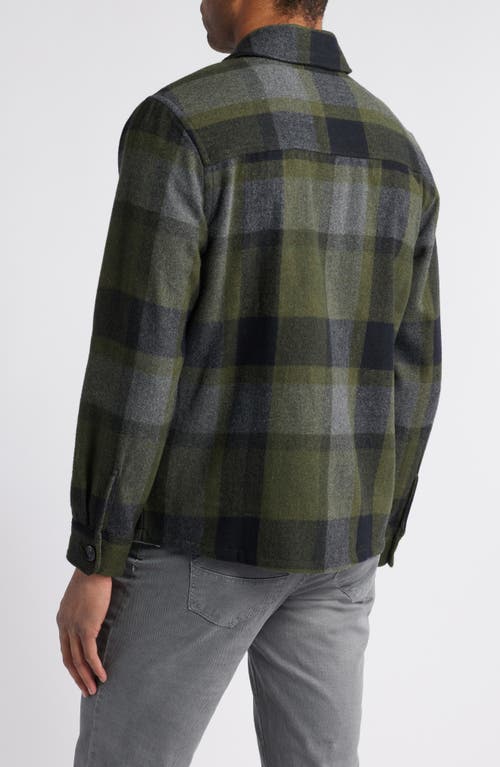 Brax Santiago Button-up Overshirt In Olive