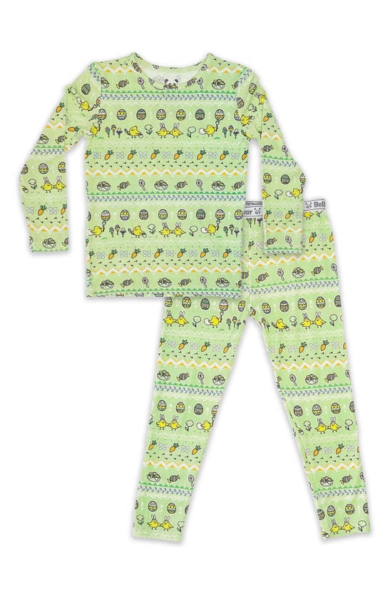 Bellabu Bear Kids' Easter Isle Green Fitted Pajamas