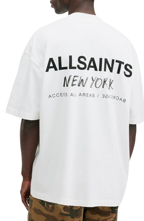 Shop Allsaints New York Logo Graphic T-shirt In Ashen White