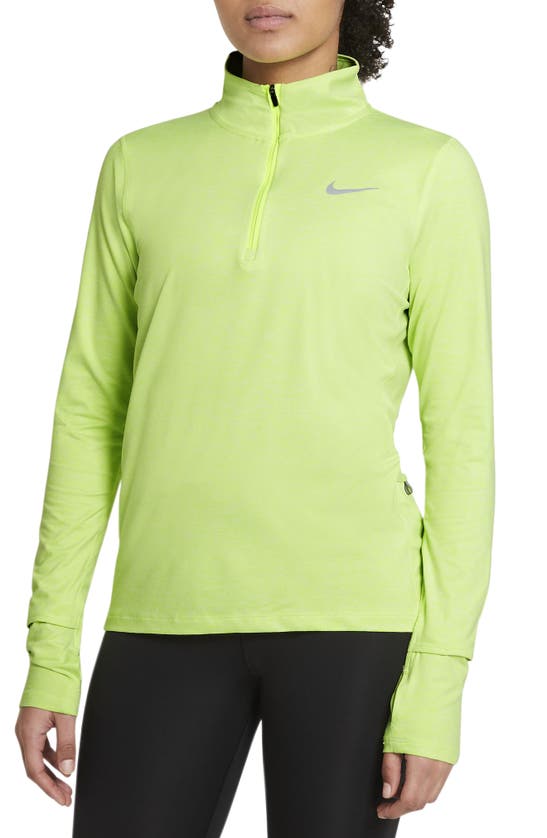 Nike Element Plus Size Women's Half-zip Running Top In Volt/ Barely Volt/ Heather