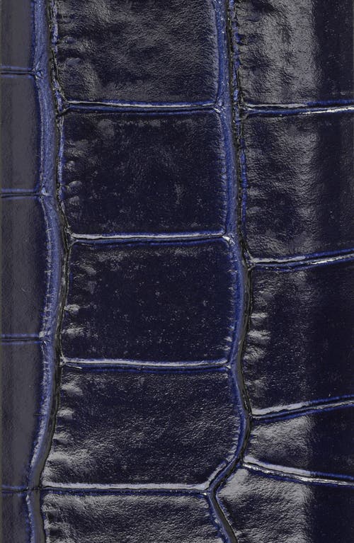 Tom Ford T Icon Reversible Croc Embossed Leather Belt In Royal Blue