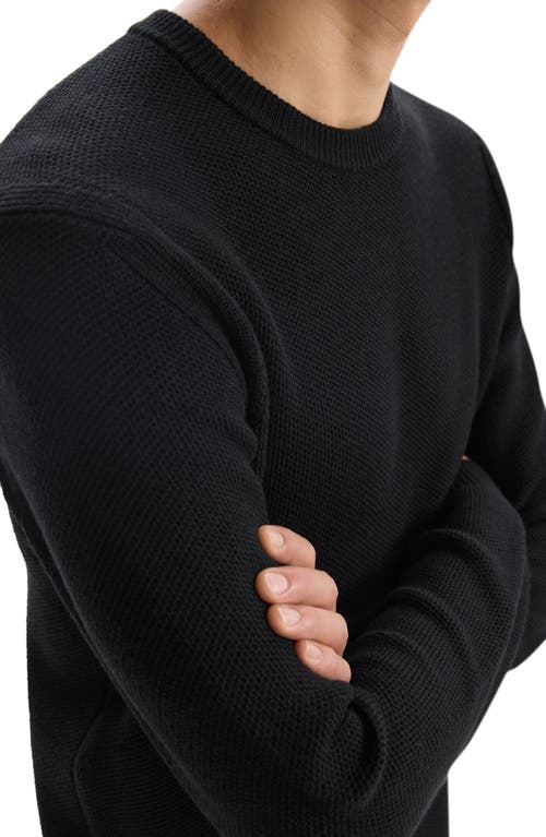 Shop Theory Honeycomb Merino Wool Crewneck Sweater In Black - 001