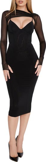 HOUSE OF CB Beatrice Corset Midi Dress Bolero Set Nordstrom