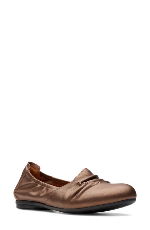 Clarks(r) Rena Way Flat in Bronze Leather