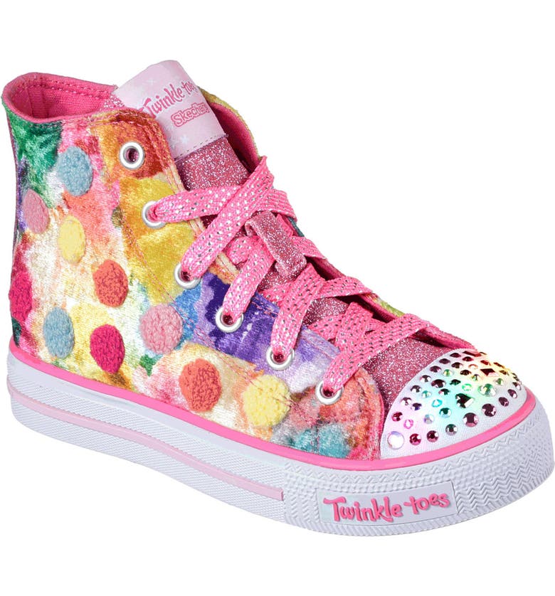SKECHERS Twinkle Toes Shuffles Light-Up High Top Sneaker (Toddler ...