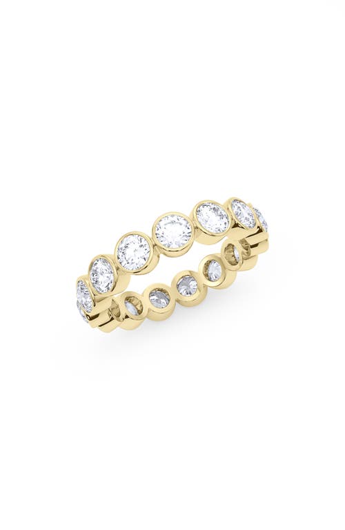 HauteCarat Round Cut Lab Created Diamond Eternity Ring in 18K Yg 