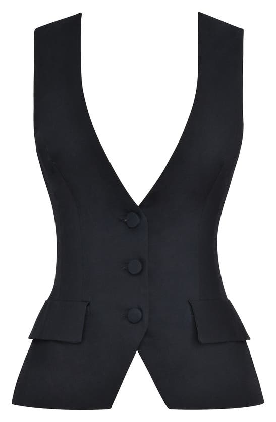 Shop House Of Cb Juliet Tuxedo Vest In Black