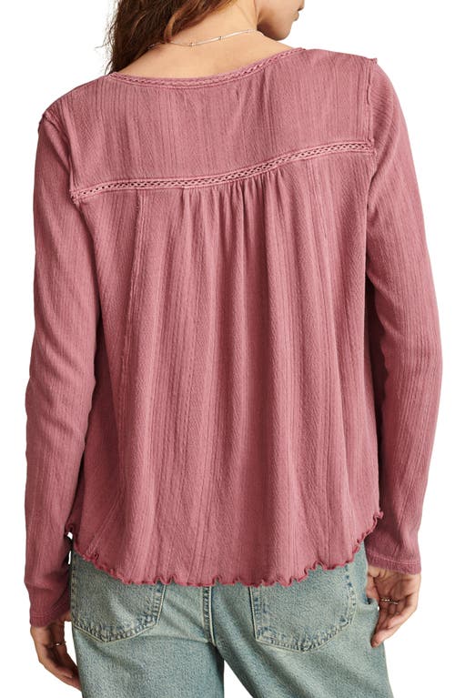 Shop Lucky Brand Lace Trim Knit Top In Gardenia