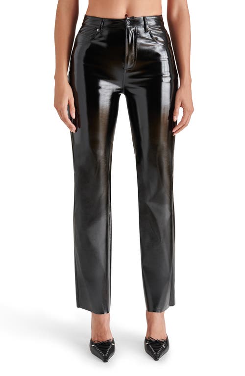 Loren Faux Leather Straight Leg Pants in Black