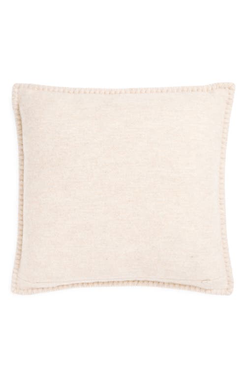 Johnstons Of Elgin Basket Weave Jacquard Wool & Cashmere Accent Pillow In Oatmeal White