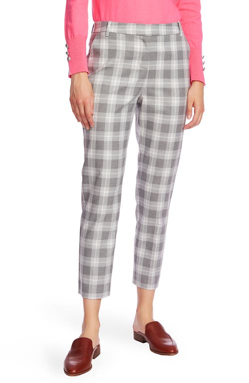 Court & Rowe Flat Front Shadow Plaid Trousers in Silver Heather